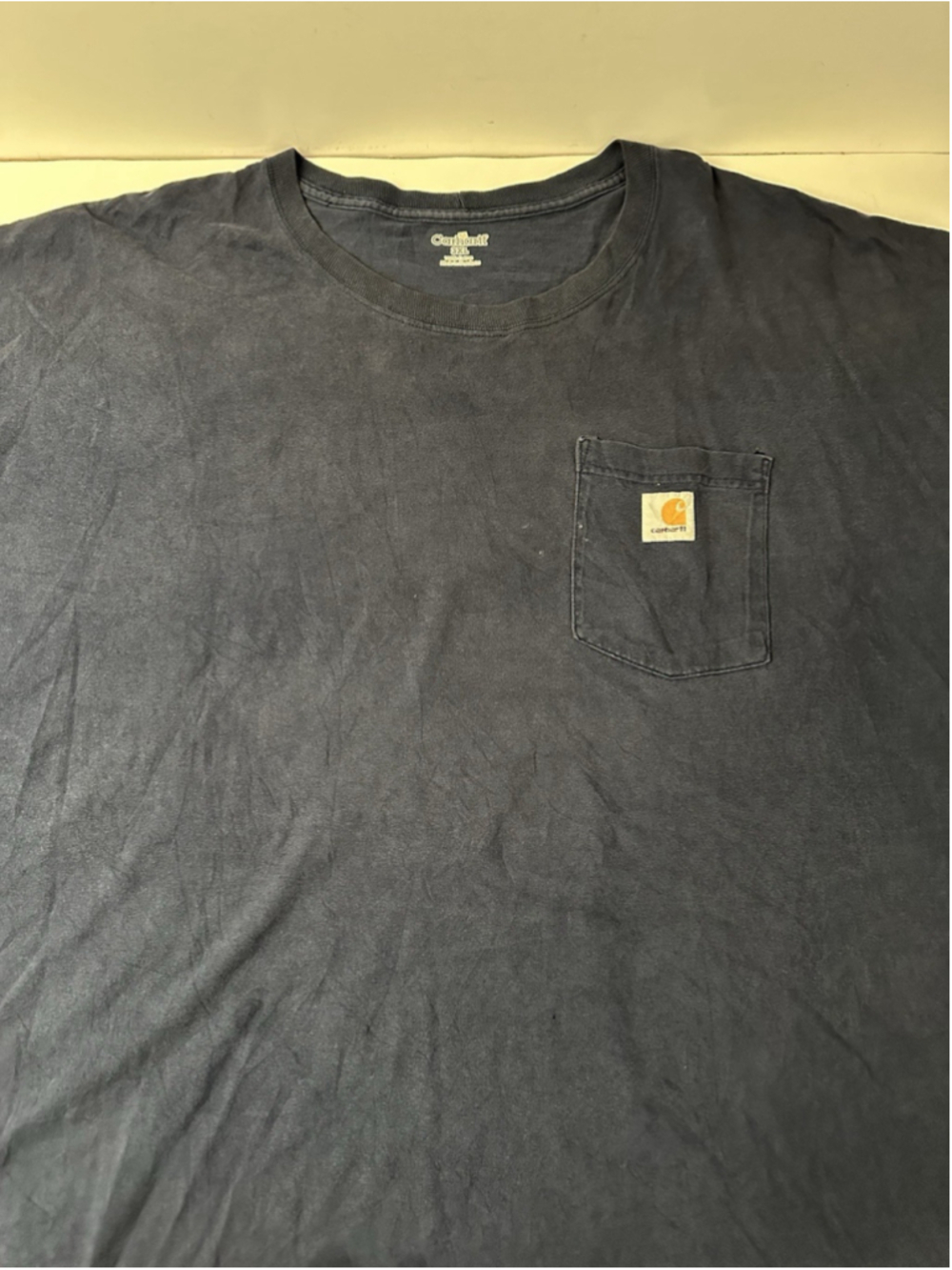 Carhartt Pocket T Shirt Mens 3XL Navy Blue Short Sleeve Workwear Graphic Heavywe